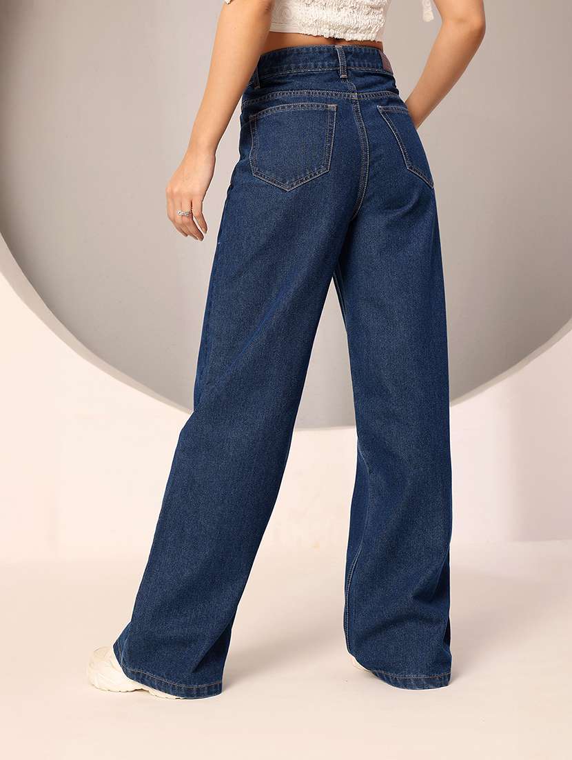 women solid high rise relaxed jeans - 22402328 -  Standard Image - 4