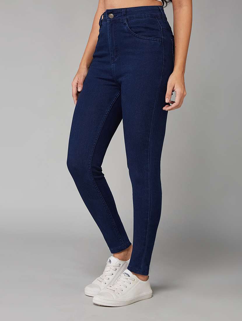 women solid high rise skinny jeans - 22402365 -  Standard Image - 1