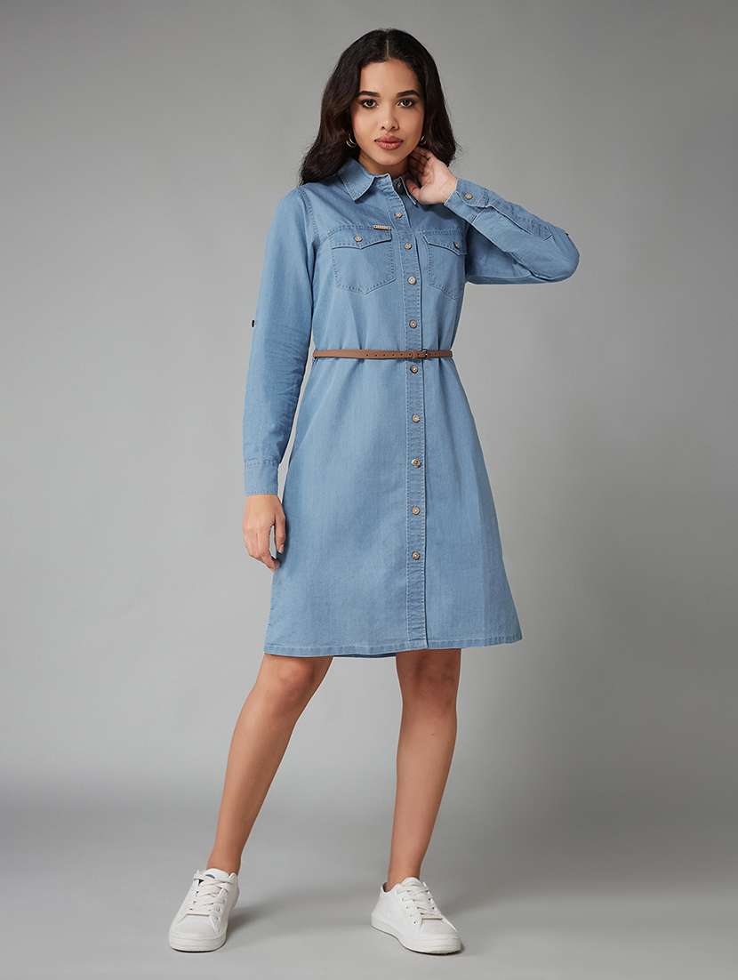 blue cotton shirt dress - 22402383 -  Standard Image - 4