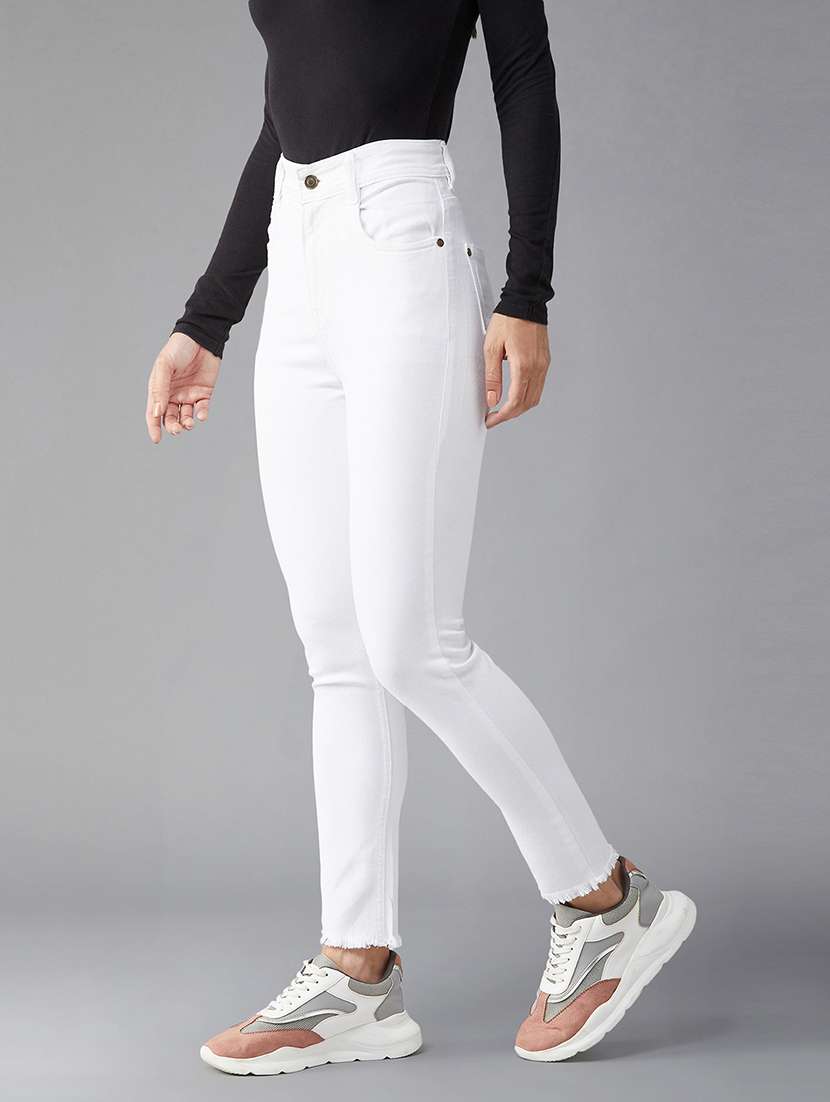 women solid high rise skinny jeans - 22402395 -  Standard Image - 1