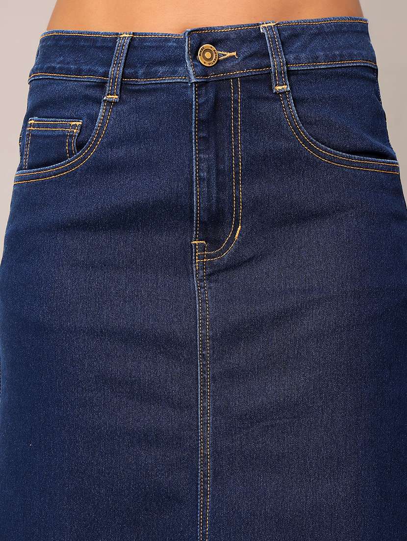 women solid high rise a-line skirt - 22402499 -  Standard Image - 1