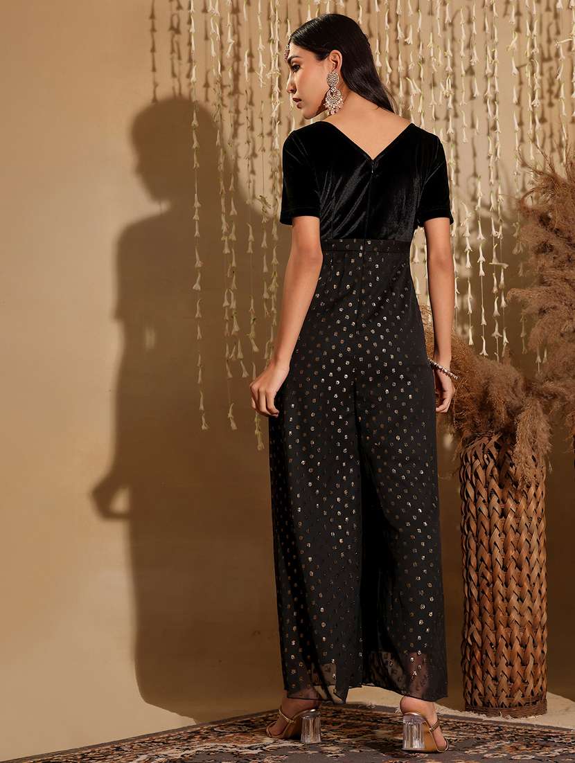 women self designed short sleeve fusion jumpsuit - 22402528 -  Standard Image - 4