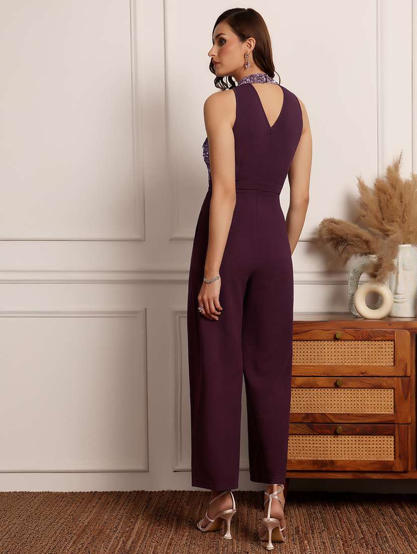 women sequined halter neck jumpsuit - 22402550 -  Standard Image - 4