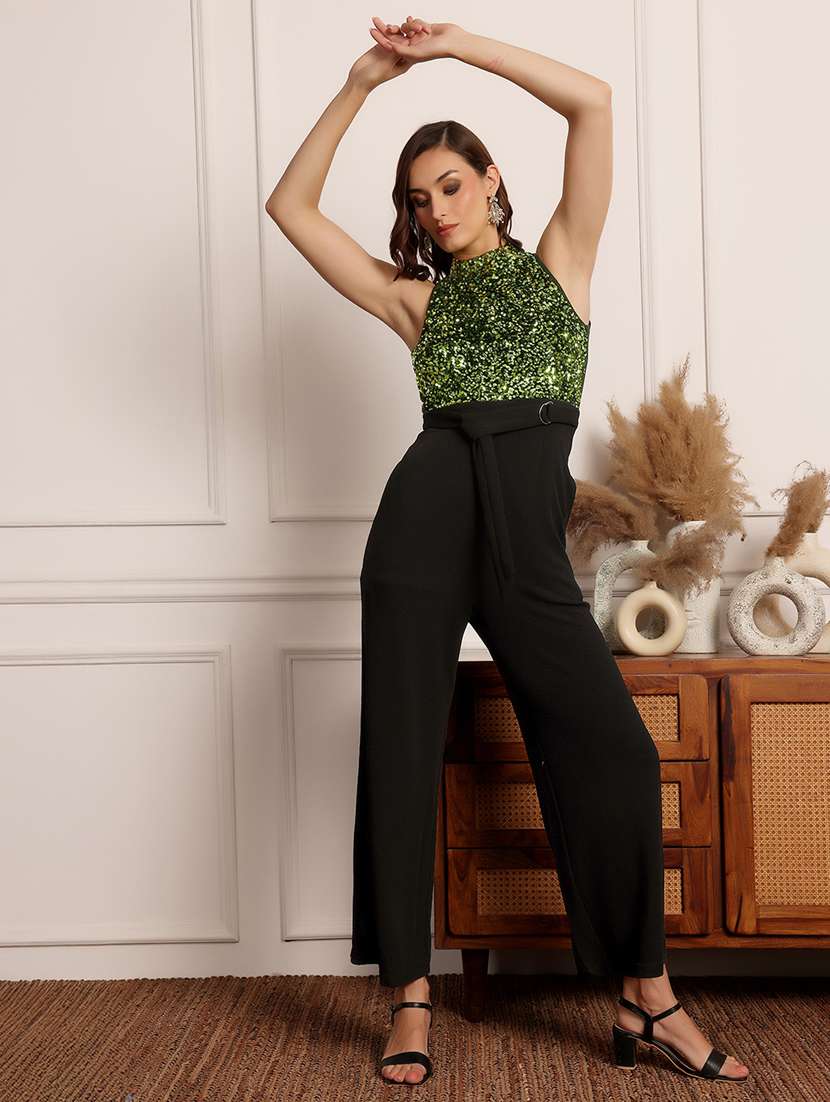 women sequined halter neck jumpsuit - 22402560 -  Standard Image - 4