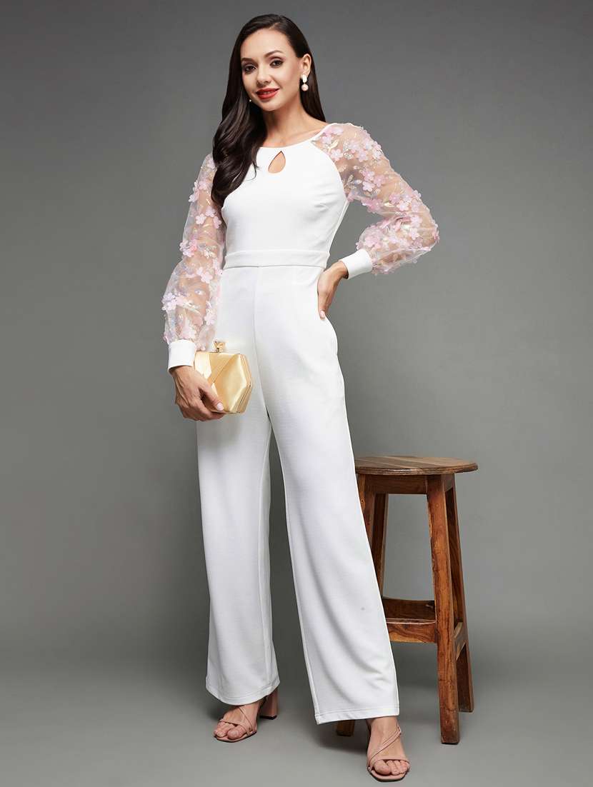 women self designed bishop sleeve jumpsuit - 22402566 -  Standard Image - 1