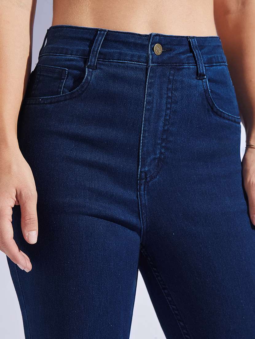 women solid high rise skinny jeans - 22402599 -  Standard Image - 1