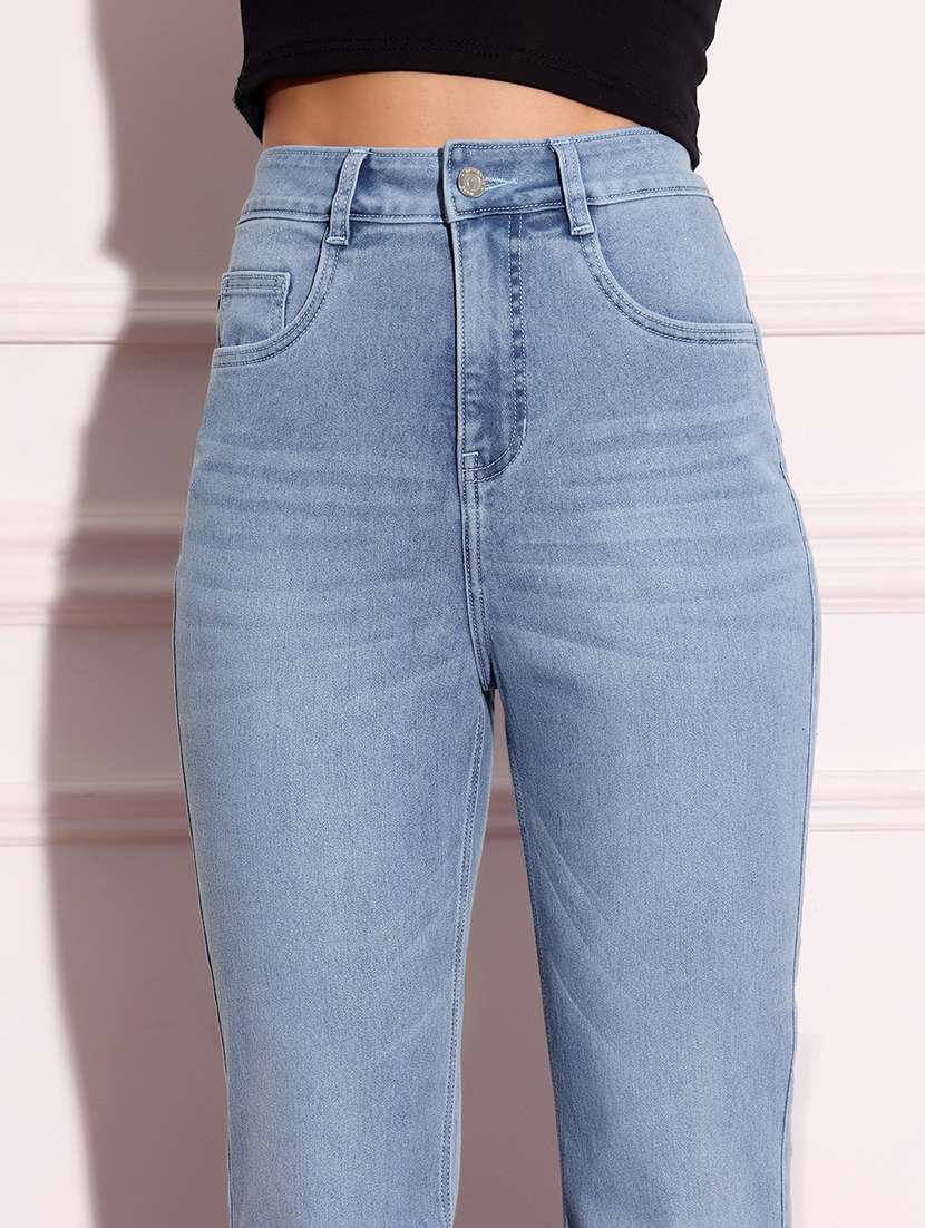 women solid high rise bootcut jeans - 22402604 -  Standard Image - 1