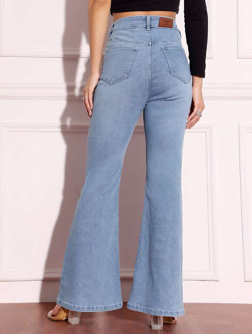 women solid high rise bootcut jeans - 22402604 -  Standard Image - 4