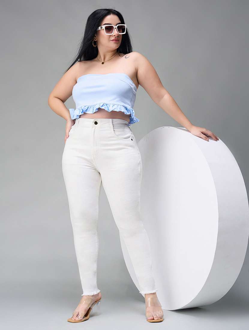 women solid high rise slim fit jean - 22402605 -  Standard Image - 4