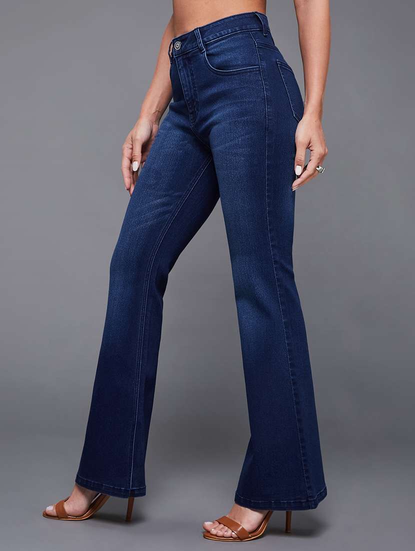 women solid high rise bootcut jeans - 22402610 -  Standard Image - 1