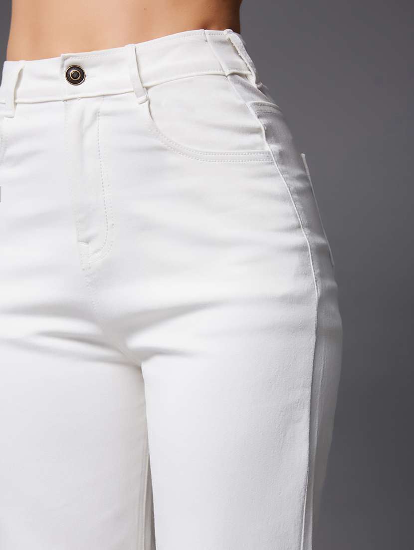 women solid high rise bootcut jeans - 22402630 -  Standard Image - 1