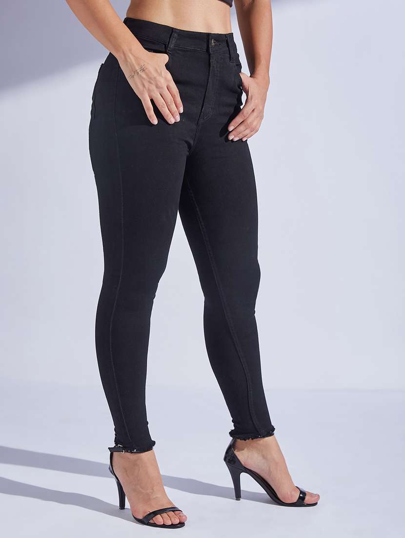 women solid high rise skinny jeans - 22402636 -  Standard Image - 1