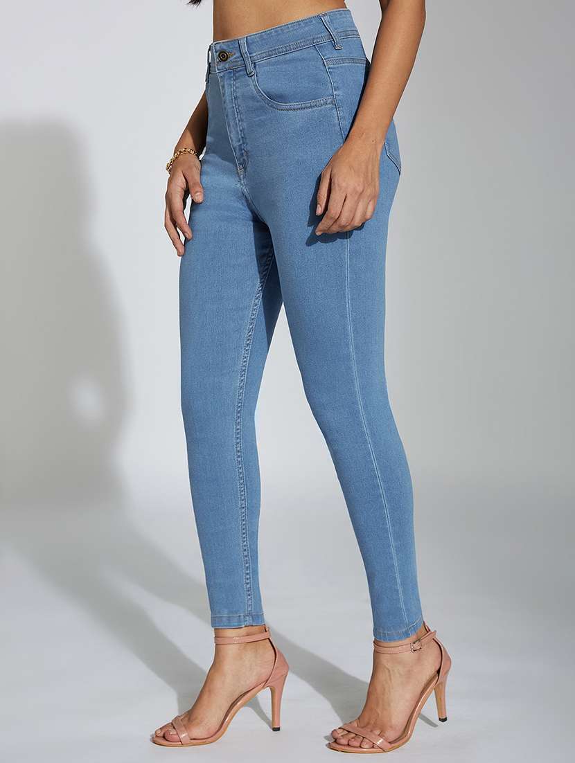 women solid high rise skinny jeans - 22402639 -  Standard Image - 4