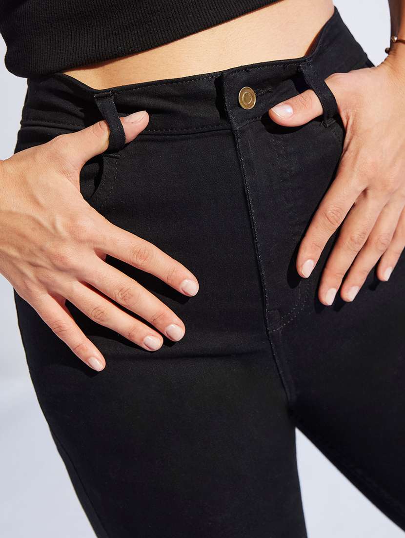 women solid high rise skinny jeans - 22402644 -  Standard Image - 1