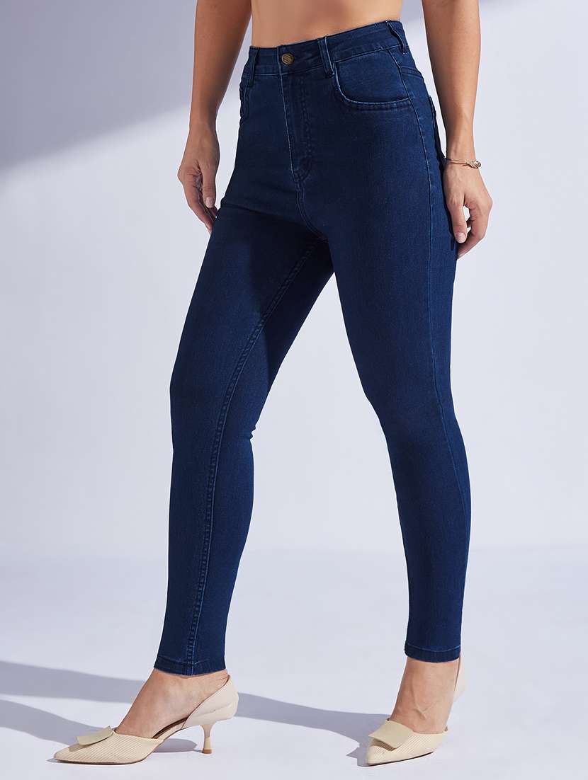 women solid high rise skinny jeans - 22402666 -  Standard Image - 1