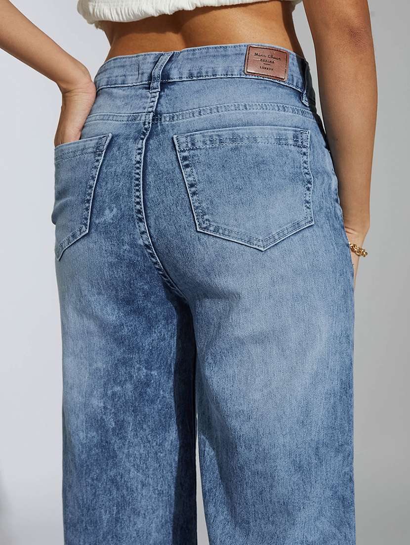women solid high rise wide leg jeans - 22402668 -  Standard Image - 1