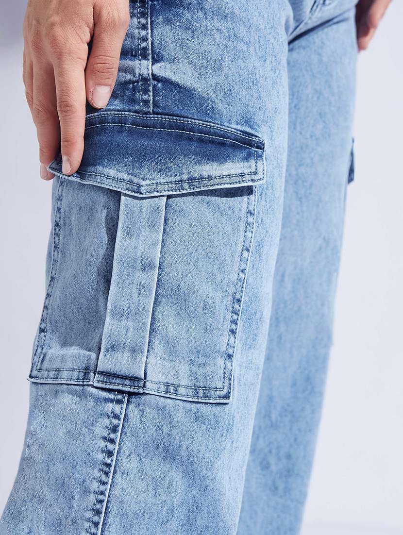 women solid high rise cargo - 22402674 -  Standard Image - 1