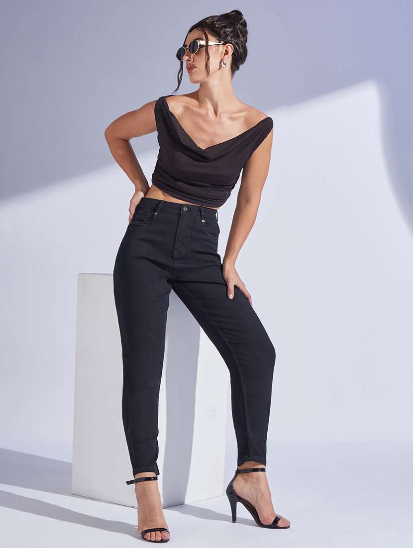 women solid high rise slim fit jeans - 22402695 -  Standard Image - 4