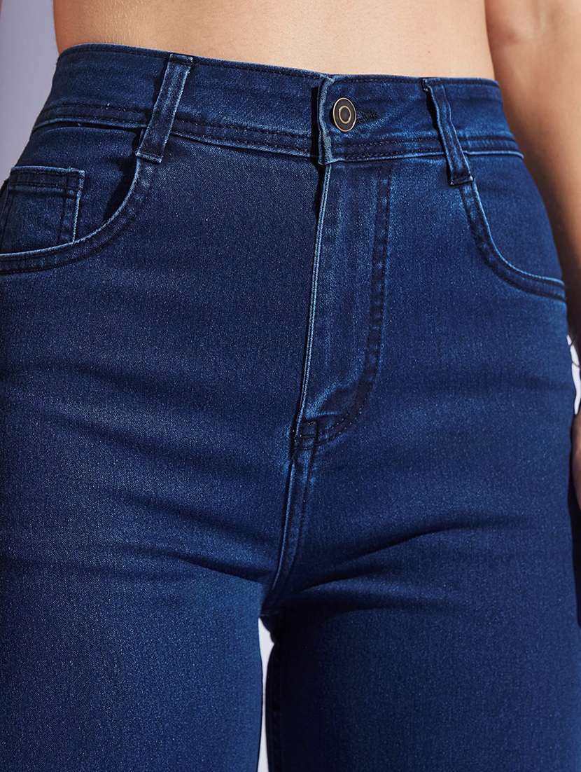 women solid high rise wide leg jeans - 22402703 -  Standard Image - 1