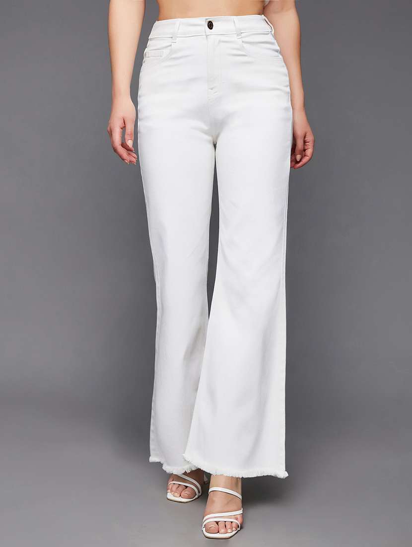 women solid high rise bootcut jeans - 22402713 -  Standard Image - 1