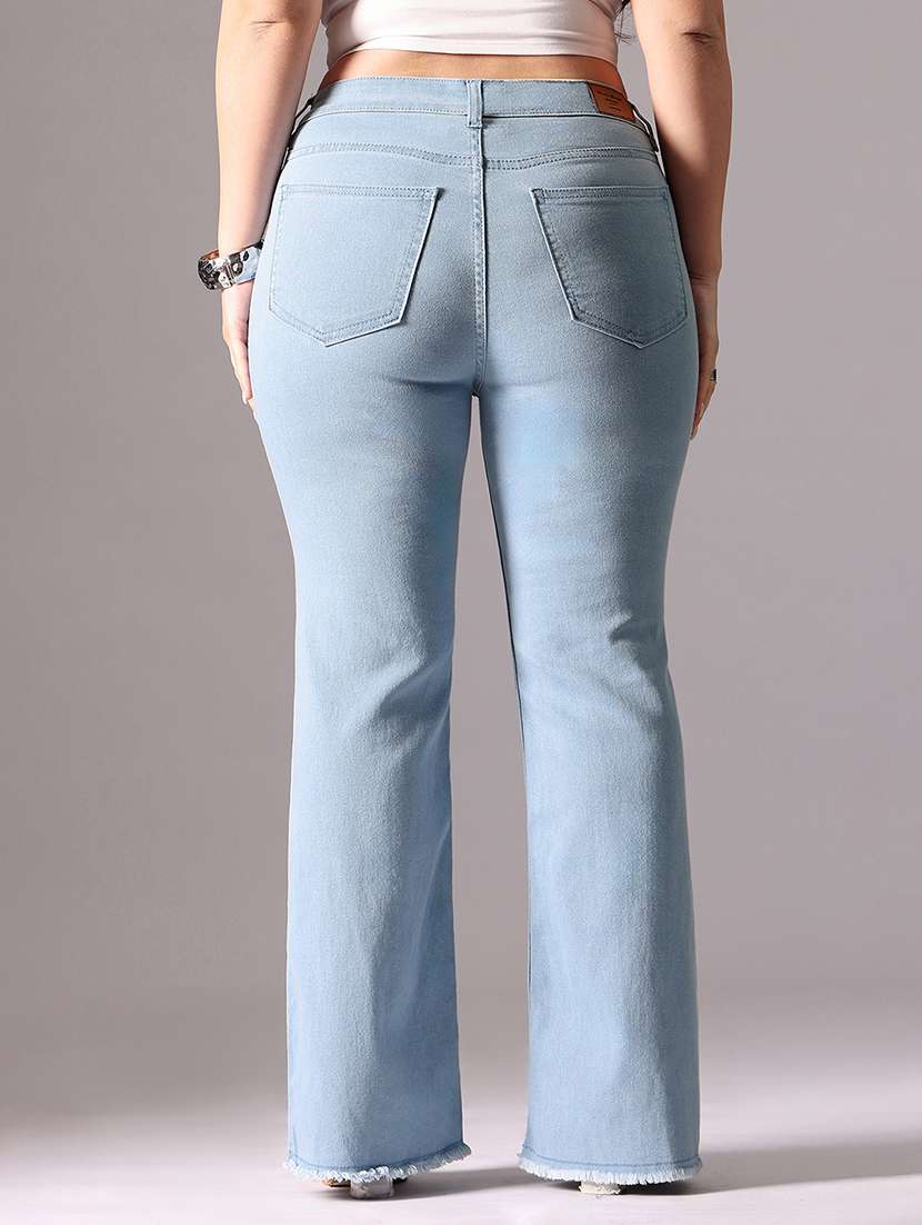 women solid high rise bootcut jean - 22402715 -  Standard Image - 4