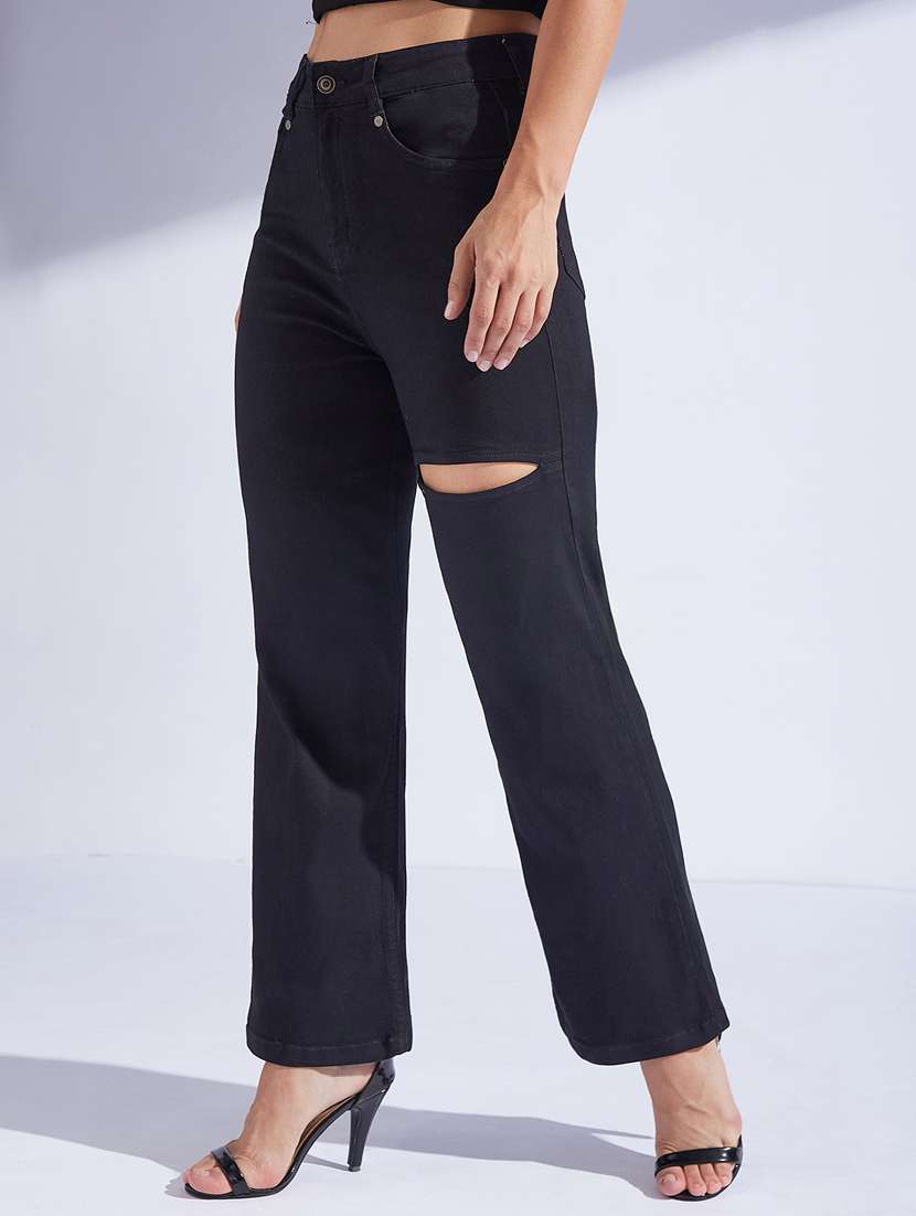 women distressed high rise bootcut jeans - 22402720 -  Standard Image - 1