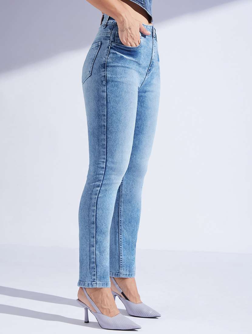 women solid high rise skinny jeans - 22402725 -  Standard Image - 1