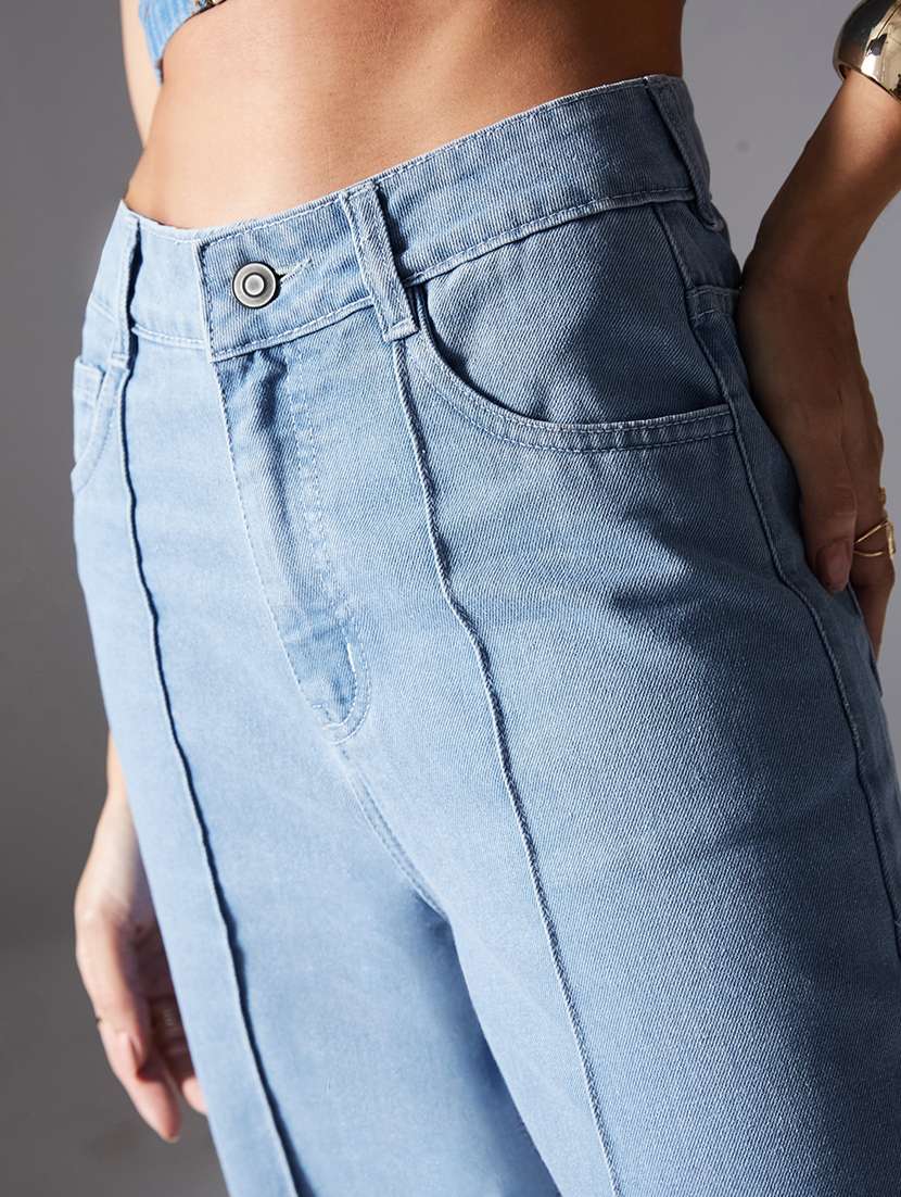 women solid high rise wide leg jeans - 22402732 -  Standard Image - 1