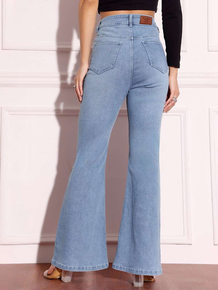 women solid high rise bootcut jeans - 22402738 -  Standard Image - 4