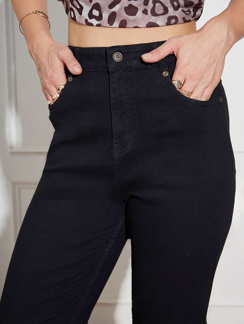 women solid high rise slim jeans - 22402771 -  Standard Image - 1