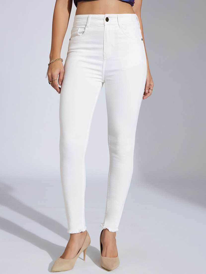 women solid high rise skinny jeans - 22402778 -  Standard Image - 1