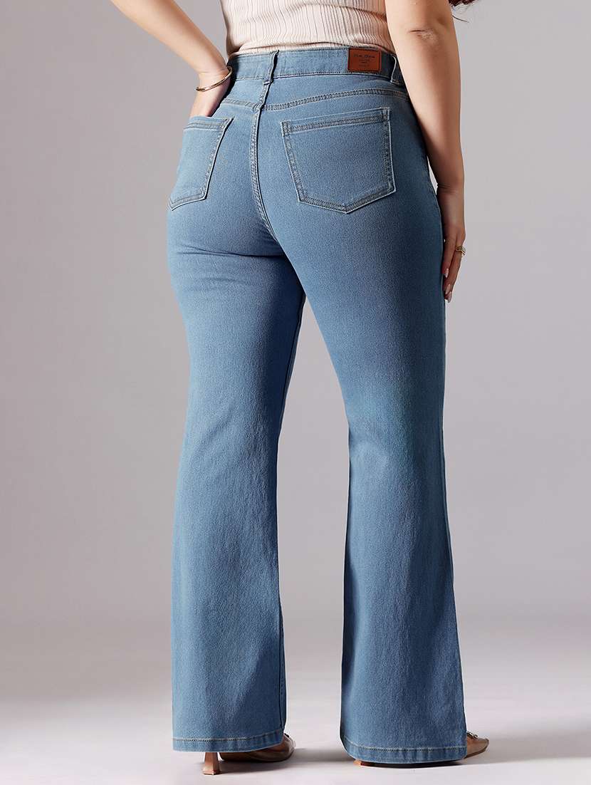 women solid high rise bootcut jean - 22402781 -  Standard Image - 4