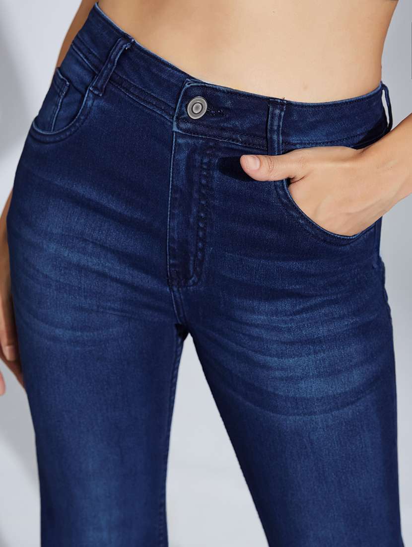 women solid high rise bootcut jeans - 22402783 -  Standard Image - 1