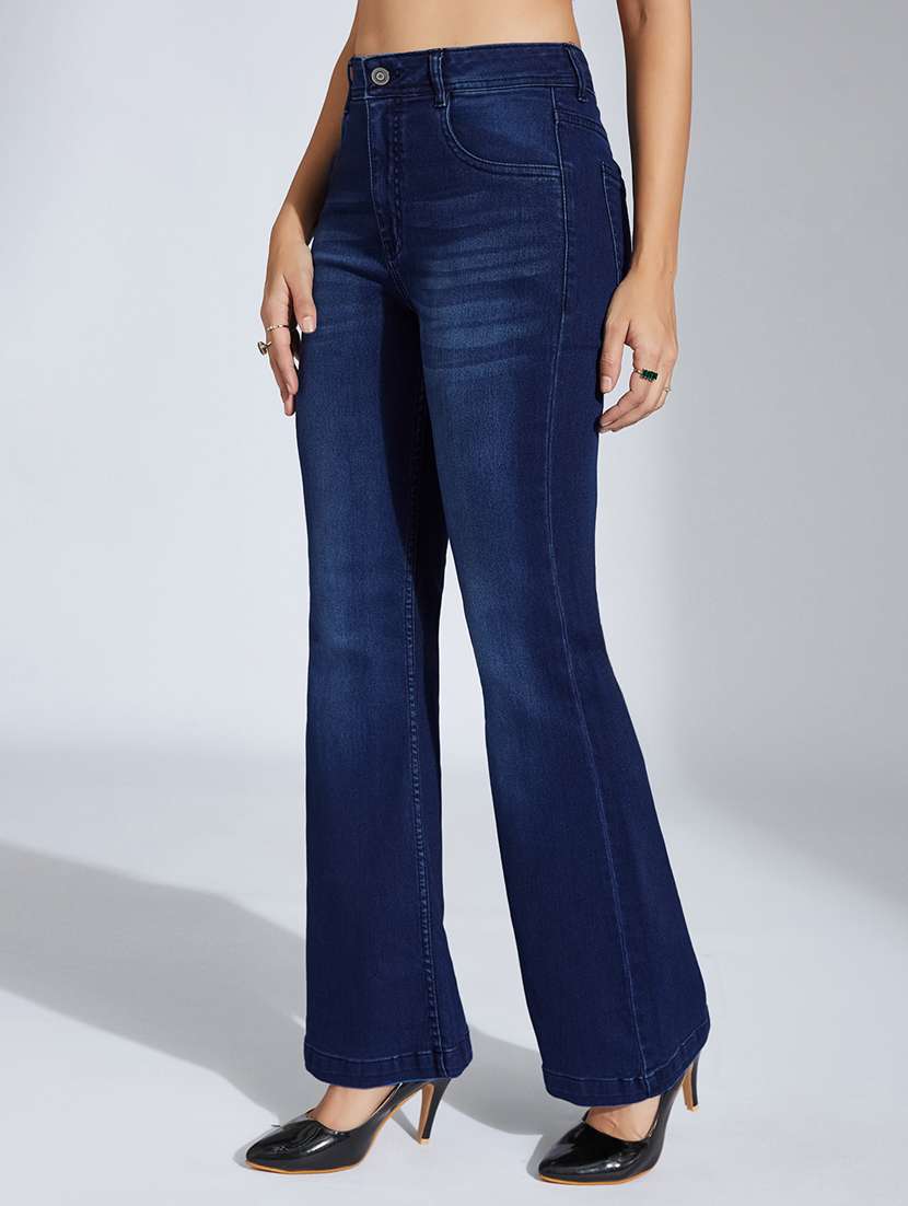 women solid high rise bootcut jeans - 22402783 -  Standard Image - 4