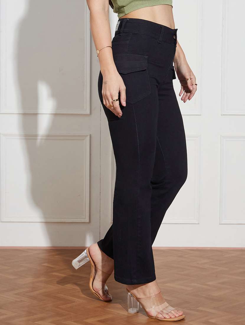 women solid high rise bootcut jeans - 22402784 -  Standard Image - 4