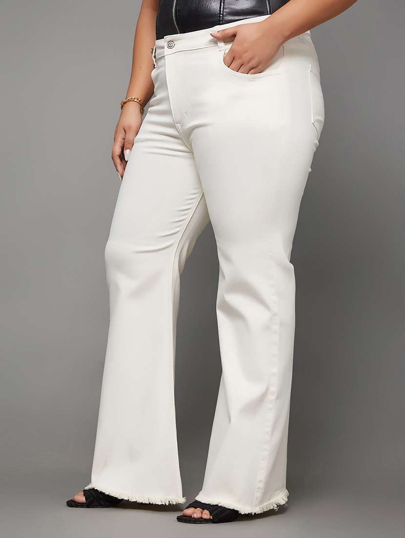 women solid high rise bootcut jean - 22402801 -  Standard Image - 1