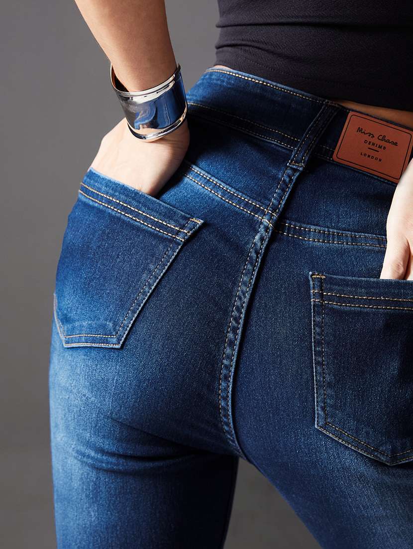 women solid high rise bootcut jeans - 22402804 -  Standard Image - 1