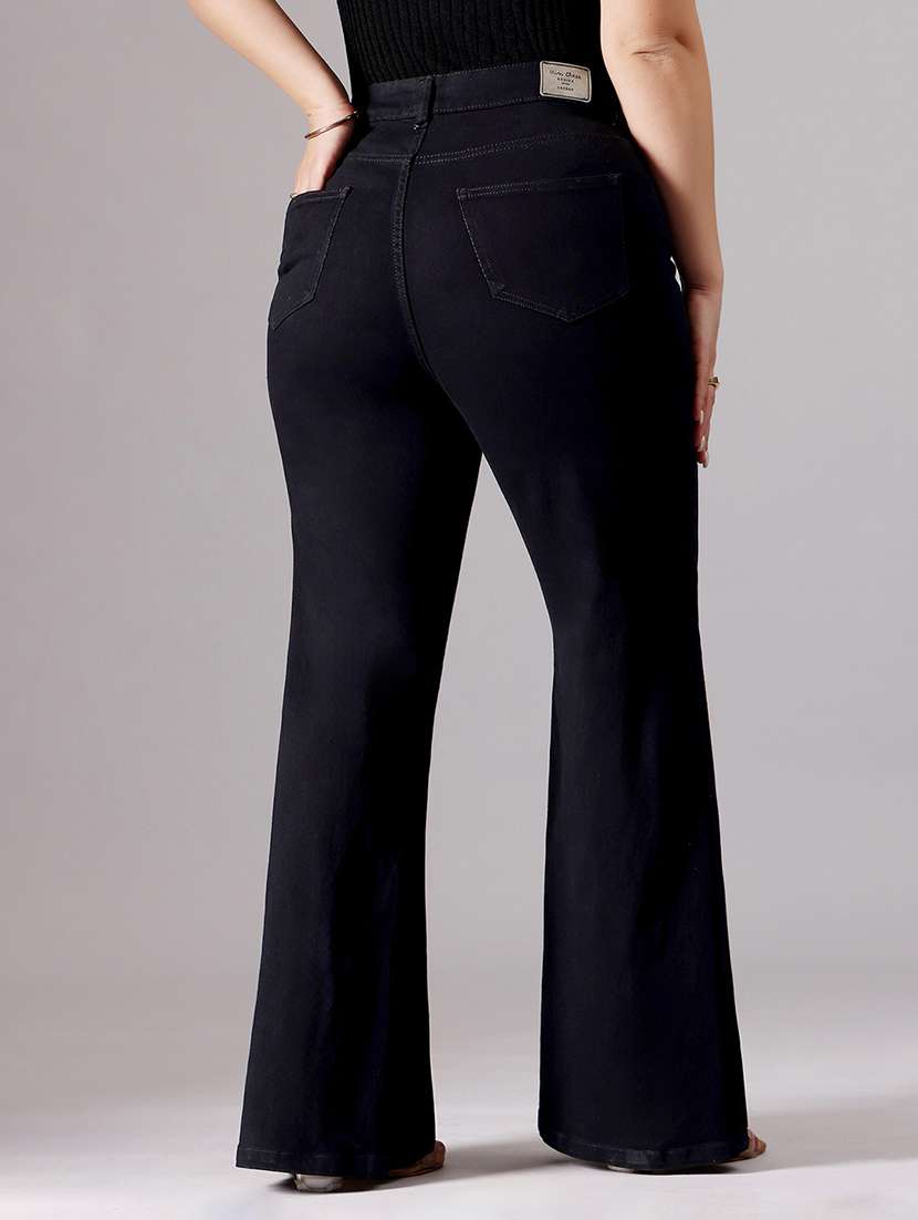 women solid high rise bootcut jean - 22402805 -  Standard Image - 4