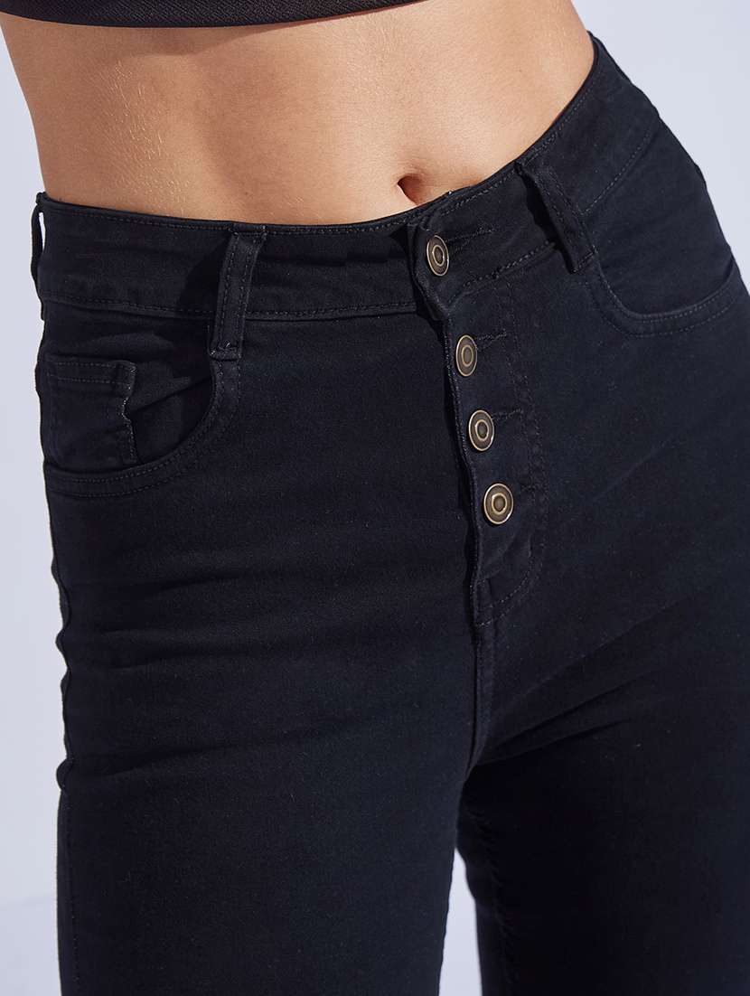 women solid high rise skinny jeans - 22402817 -  Standard Image - 1