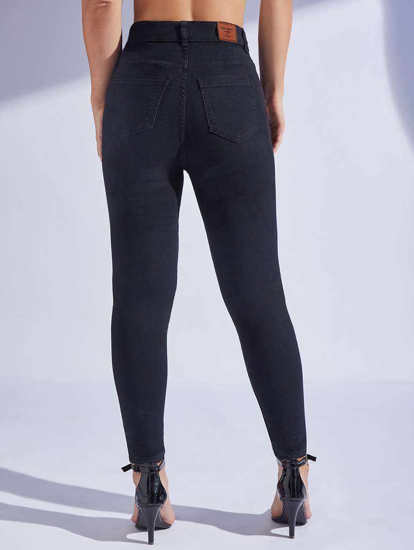 women solid high rise skinny jeans - 22402817 -  Standard Image - 4
