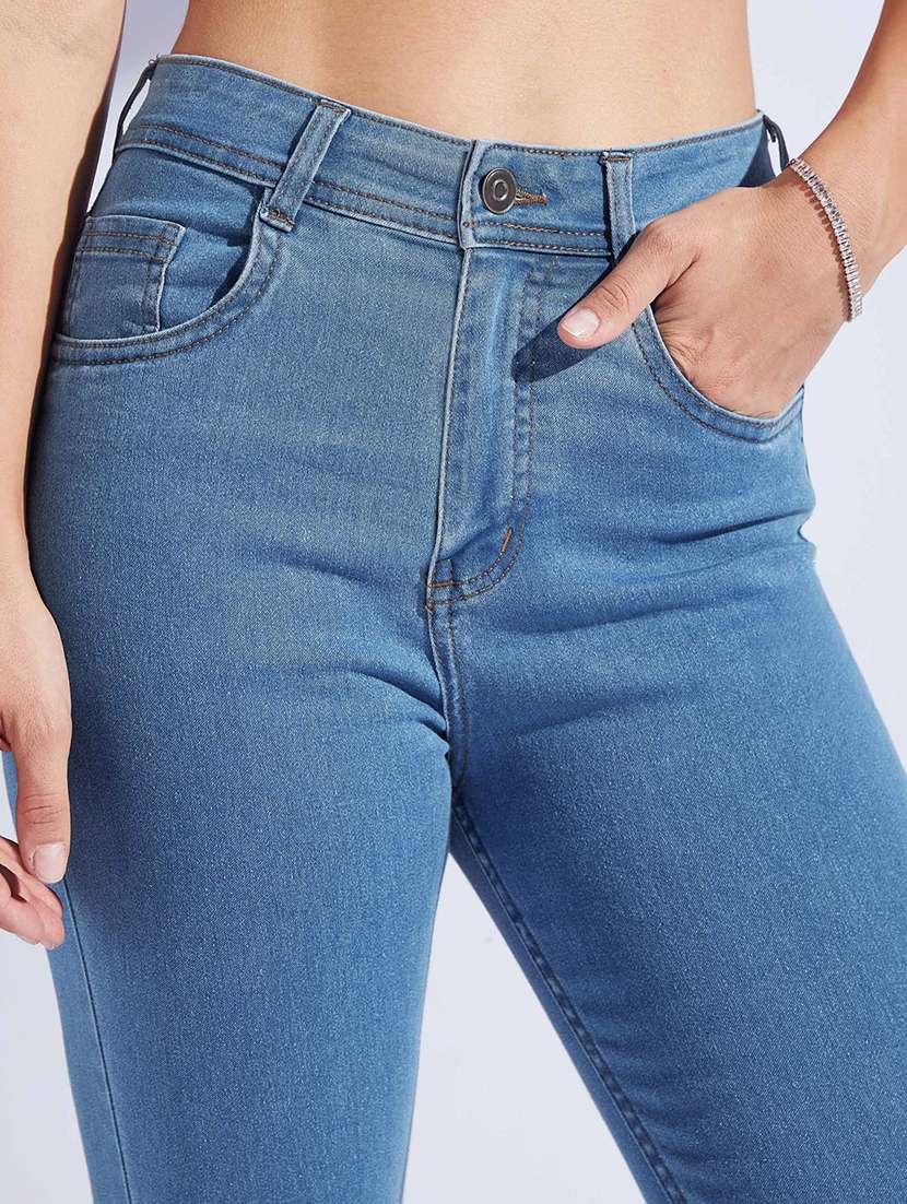 women solid high rise skinny jeans - 22402825 -  Standard Image - 1