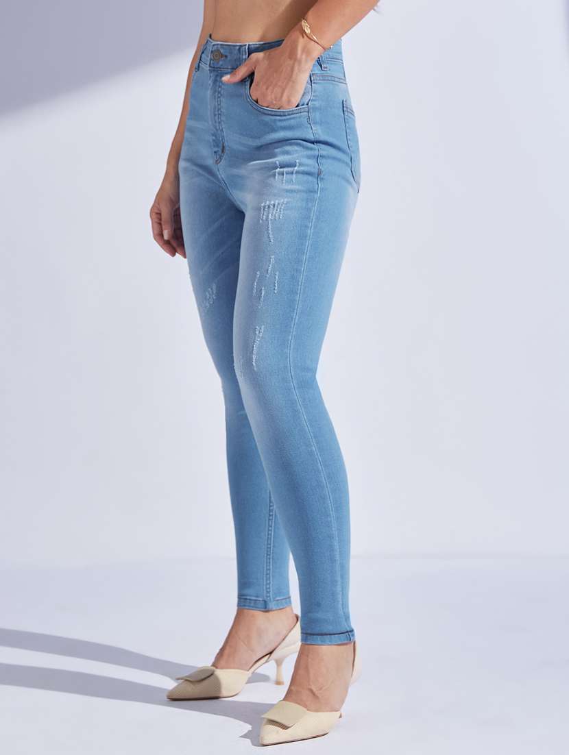 women solid high rise skinny jeans - 22402826 -  Standard Image - 1