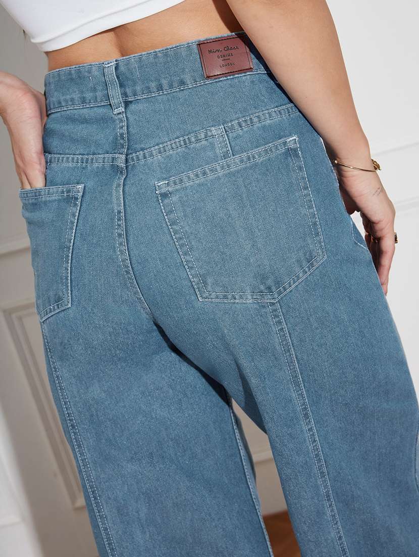 women solid high rise wide leg jeans - 22402837 -  Standard Image - 1
