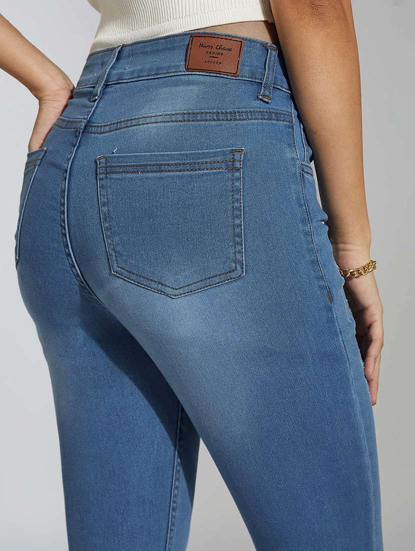 women solid high rise skinny jeans - 22402838 -  Standard Image - 1