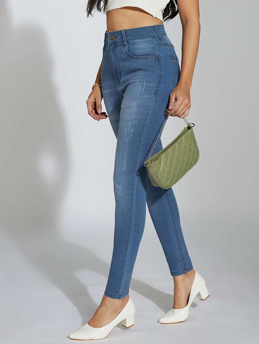 women solid high rise skinny jeans - 22402838 -  Standard Image - 4