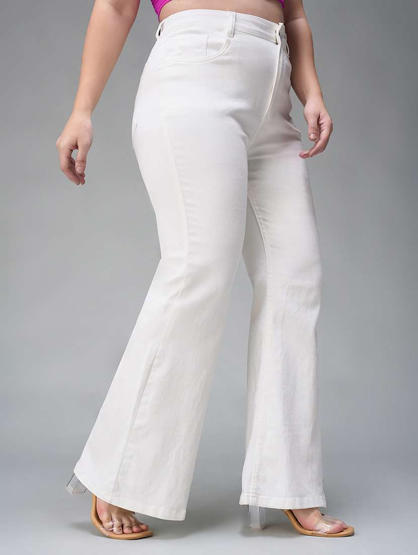 women solid high rise bootcut jeans - 22402842 -  Standard Image - 1