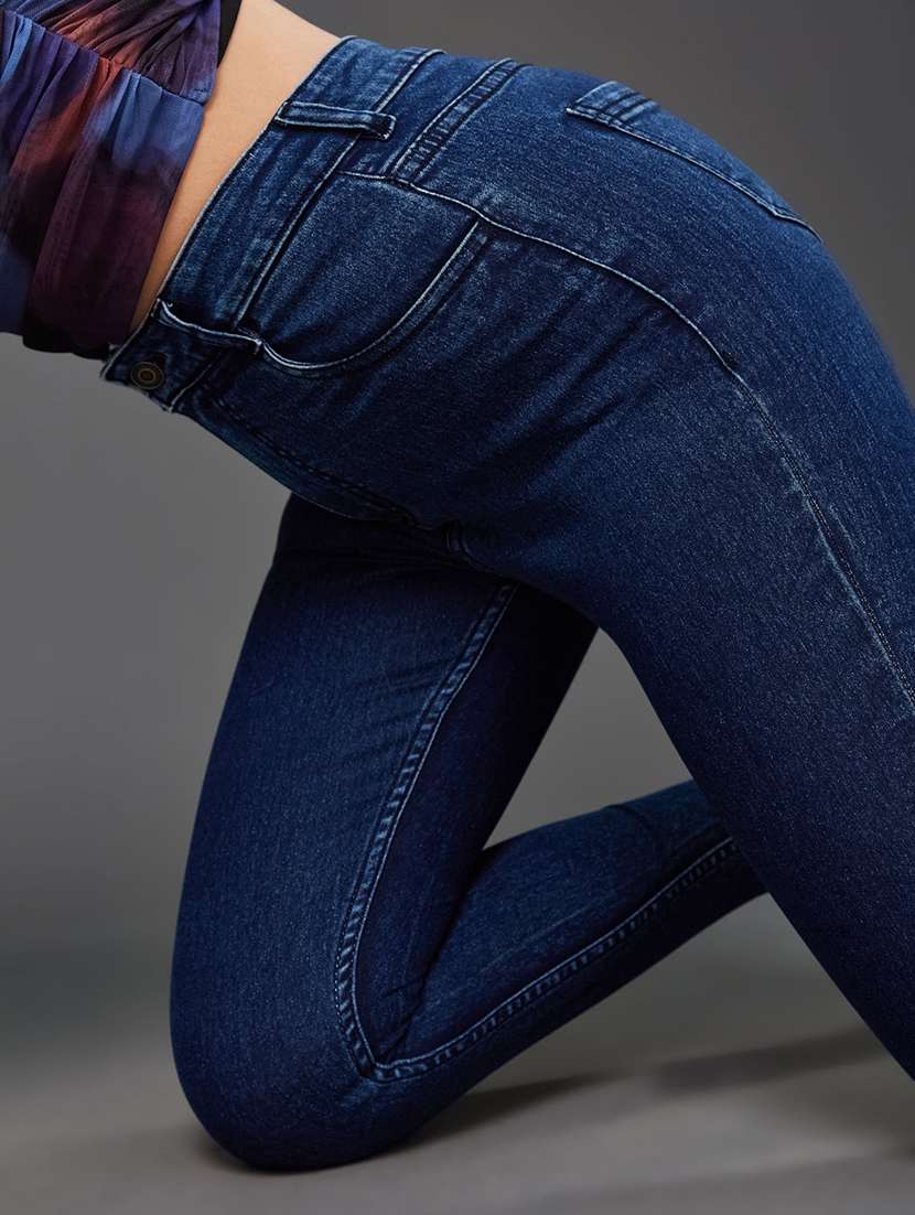 women solid high rise skinny jeans - 22402848 -  Standard Image - 1