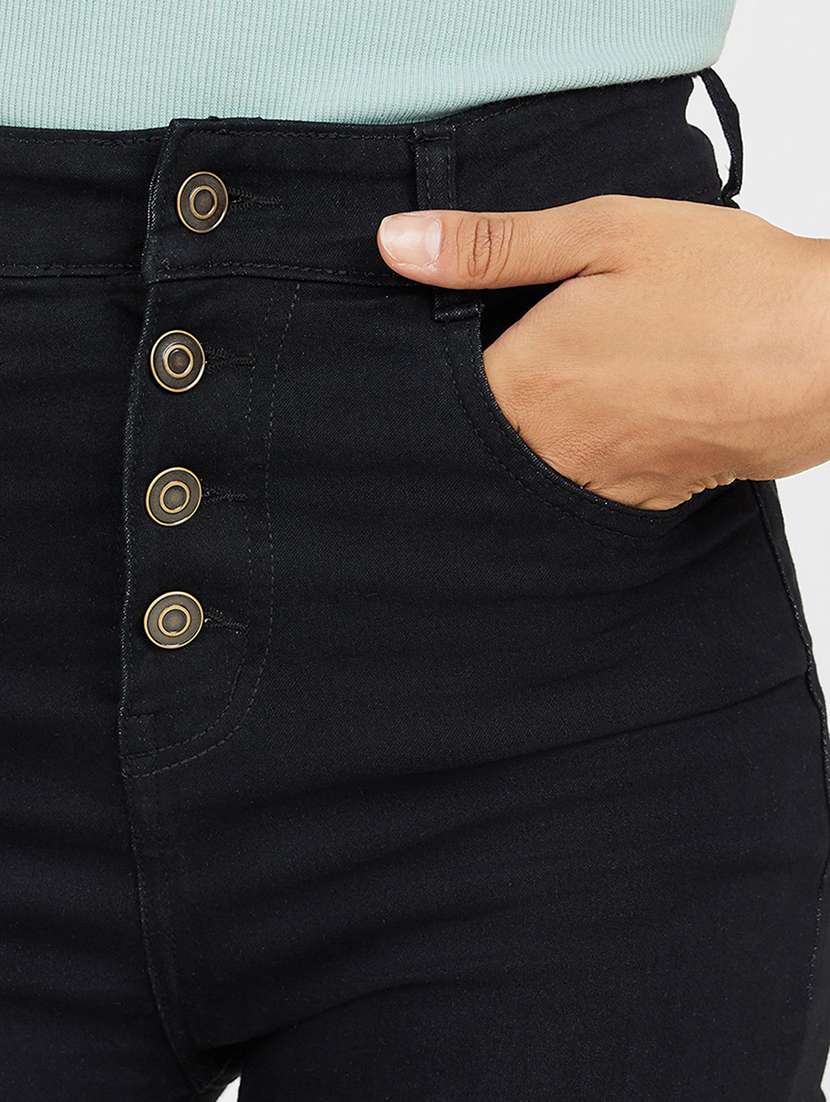 women solid high rise skinny jeans - 22402850 -  Standard Image - 1