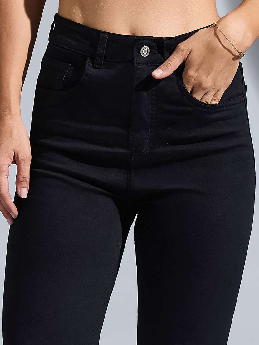 women solid high rise bootcut jeans - 22402852 -  Standard Image - 1