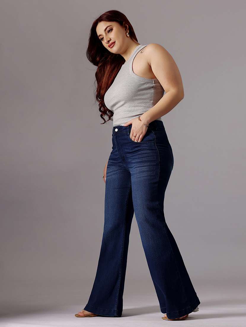 women solid high rise bootcut jeans - 22402853 -  Standard Image - 4